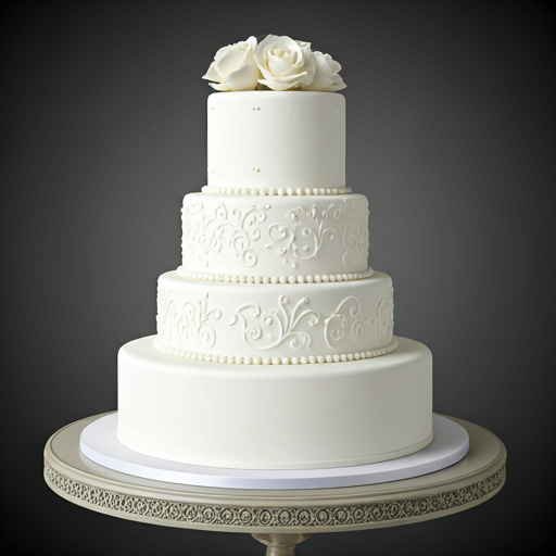 Elegancki biały tort weselny